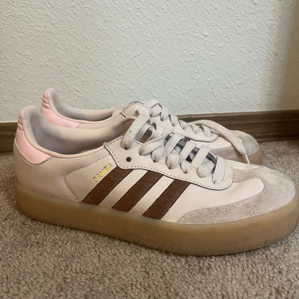 Adidas Sambas Women's Mauve and Brown Sneakers